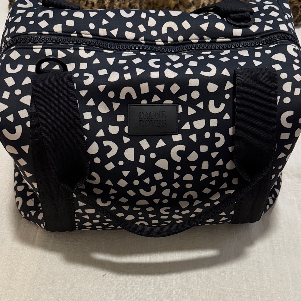 Dagne Dover Black and Cream Patterned Tote